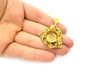 Raw Brass Pendant Blank Mosaic Base Blank inlay Blank Necklace Blank Resin Blank Mountings Cabochon Bezel Base  (15mm blank) G12960