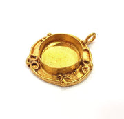 Raw Brass Pendant Blank Mosaic Base Blank inlay Blank Necklace Blank Resin Blank Mountings Cabochon Bezel Base  (20mm blank) G12965