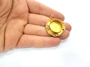 Raw Brass Pendant Blank Mosaic Base Blank inlay Blank Necklace Blank Resin Blank Mountings Cabochon Bezel Base  (20mm blank) G12965