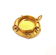 Raw Brass Pendant Blank Mosaic Base Blank inlay Blank Necklace Blank Resin Blank Mountings Cabochon Bezel Base  (20mm blank) G12965
