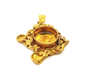 Raw Brass Pendant Blank Mosaic Base Blank inlay Blank Necklace Blank Resin Blank Mountings Cabochon Bezel Base  (20mm blank) G12969
