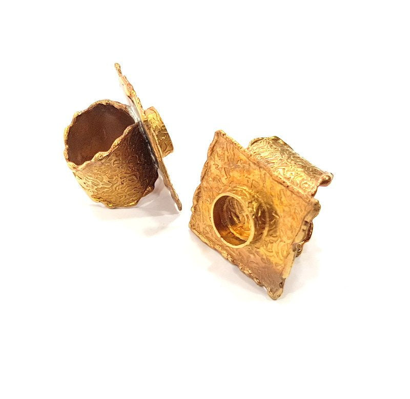Raw Brass Ring Blank Bezel Settings Cabochon Base Mountings Adjustable Resin Blank  (10mm blank ) G12972