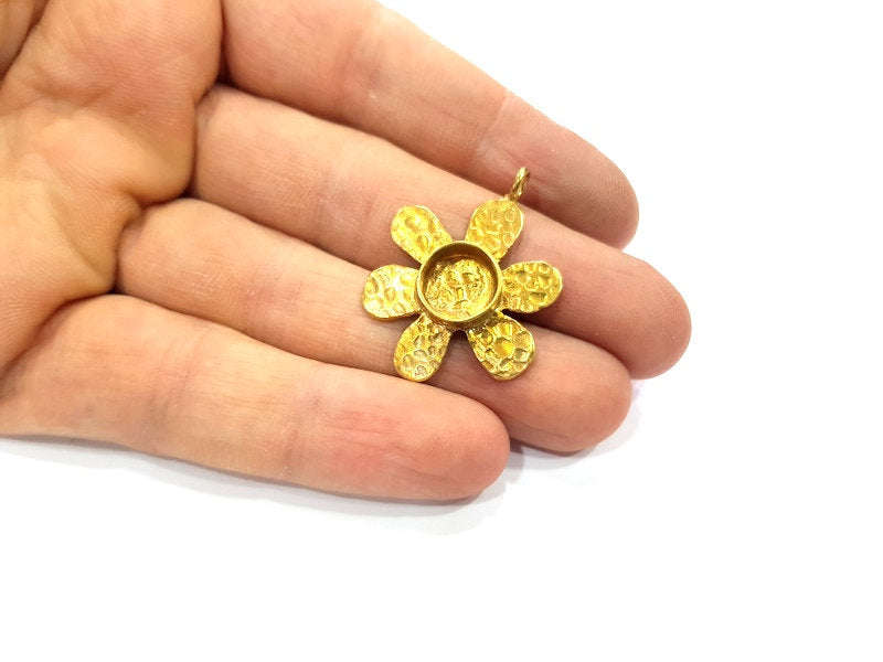 Raw Brass Pendant Blank Mosaic Base Blank inlay Blank Necklace Blank Resin Blank Mountings Cabochon Bezel Base  (10mm blank) G12986