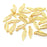 10 Leaf Charm Shiny Gold Plated Charm Gold Plated Metal (18x6mm)  G12992