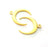 2 Crescent Charm Gold Moon Charm Gold Plated Charms  (28mm)  G12999