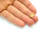 10 Flower Charm Shiny Gold Plated Charm Gold Plated Metal (13x9mm)  G13000