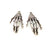 4 Skeleton Hand Charm Silver Charms Antique Silver Plated Metal (41x19mm) G13666