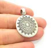 2 Silver Charms Antique Silver Plated Metal (38x28mm) G13021