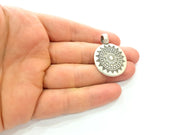 2 Silver Charms Antique Silver Plated Metal (38x28mm) G13021