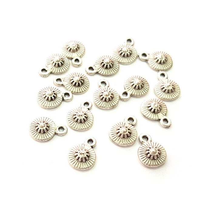 10 Silver Charms Antique Silver Plated Metal (12x9mm) G13023