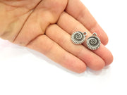 5 Ammonite Charms Antique Silver Plated Metal (19x15mm) G13024