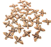 30 Bee Charm Antique Copper Charm Antique Copper Plated Metal (17x13mm) G13026