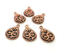 5 Drop Charm Antique Copper Charm Antique Copper Plated Metal (23x14mm) G13028