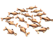 20 Fish Charm Antique Copper Charm Antique Copper Plated Metal (22x10mm) G13031