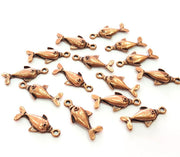20 Fish Charm Antique Copper Charm Antique Copper Plated Metal (22x10mm) G13031