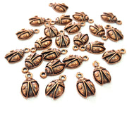 20 Ladybug Charm Antique Copper Charm Antique Copper Plated Metal (16x10mm) G13035