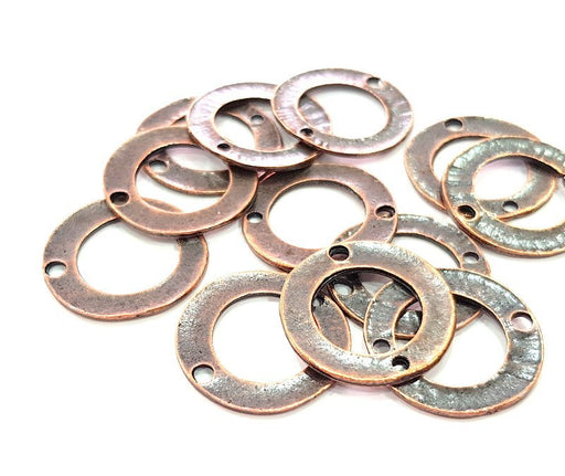 10 Circle Connector Copper Connector Antique Copper Charm Antique Copper Plated Metal (22mm) G13040