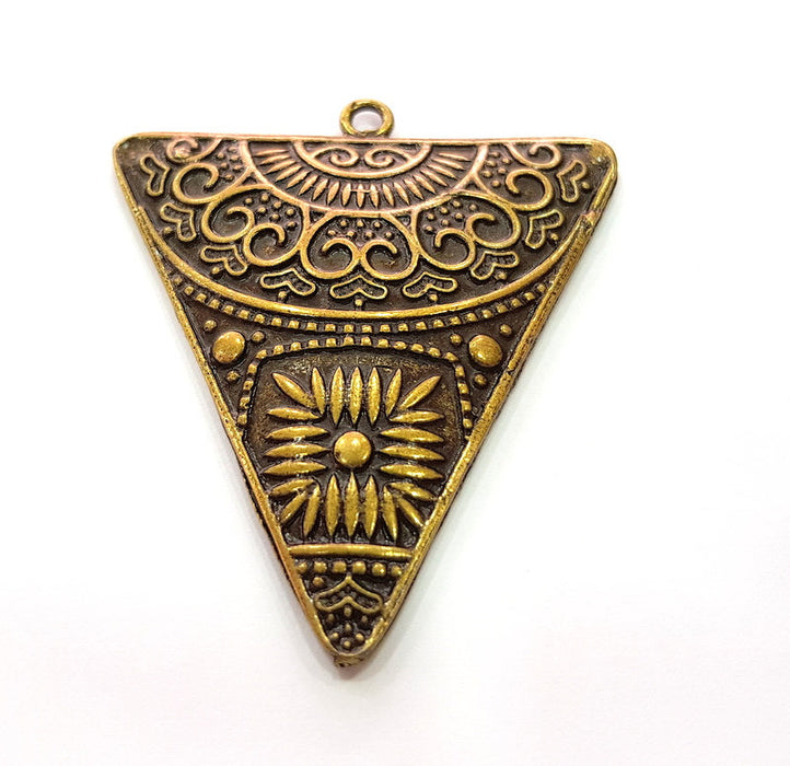 Triangle Pendant Antique Bronze Pendant Antique Bronze Plated Metal ( 59x50mm) G13837