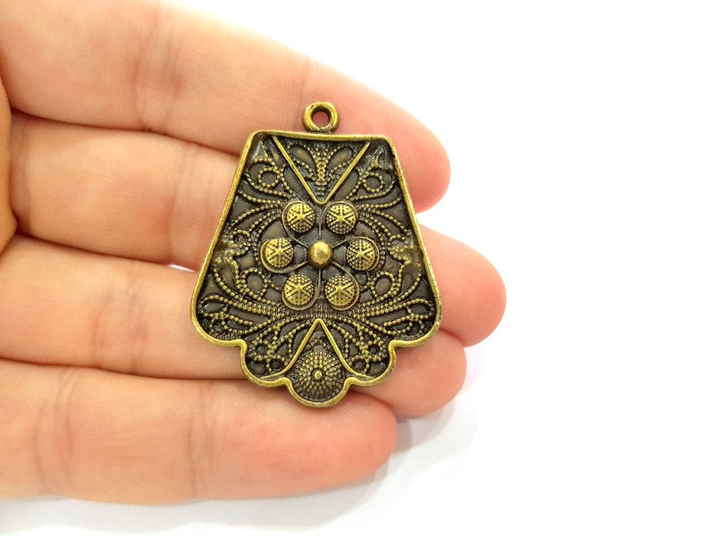 Antique Bronze Pendant Antique Bronze Plated Metal ( 42x33mm) G13839