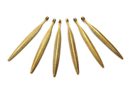 6 Feather Charm Antique Bronze Charm Antique Bronze Plated Metal  (54x5mm) G13840