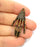 4 Skeleton Hand Charm Antique Bronze Charm Antique Bronze Plated Metal  (40x19mm) G13841