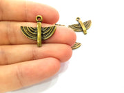 4  Antique Bronze Charm Antique Bronze Plated Metal  (25x22mm) G13842