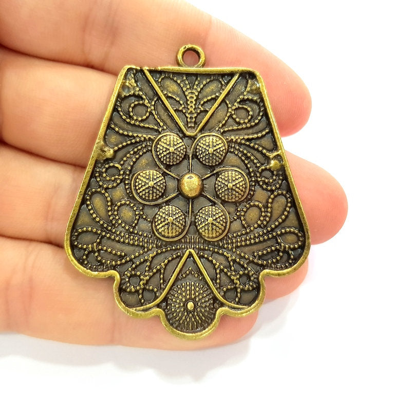 Antique Bronze Pendant Antique Bronze Plated Metal ( 55x44mm) G13843