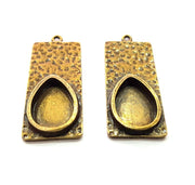 2 Antique Bronze Pendant Blank inlay Blank Mosaic Blank Resin Blank Bezel Base Setting Mountings Antique Bronze Plated(18x13mm blank) G13846