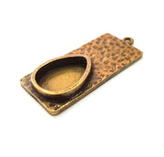 2 Antique Bronze Pendant Blank inlay Blank Mosaic Blank Resin Blank Bezel Base Setting Mountings Antique Bronze Plated(18x13mm blank) G13846