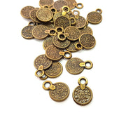20 Ottoman signature Charm Antique Bronze Charm Antique Bronze Plated Metal  (9mm) G13849