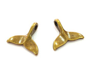 2 Fish tail Antique Bronze Charm Antique Bronze Plated Metal  (28x25mm) G13851