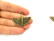 2  Antique Bronze Charm Antique Bronze Plated Metal  (40x33mm) G13853