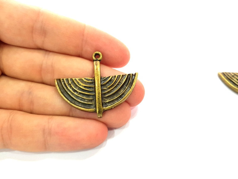 2  Antique Bronze Charm Antique Bronze Plated Metal  (40x33mm) G13853