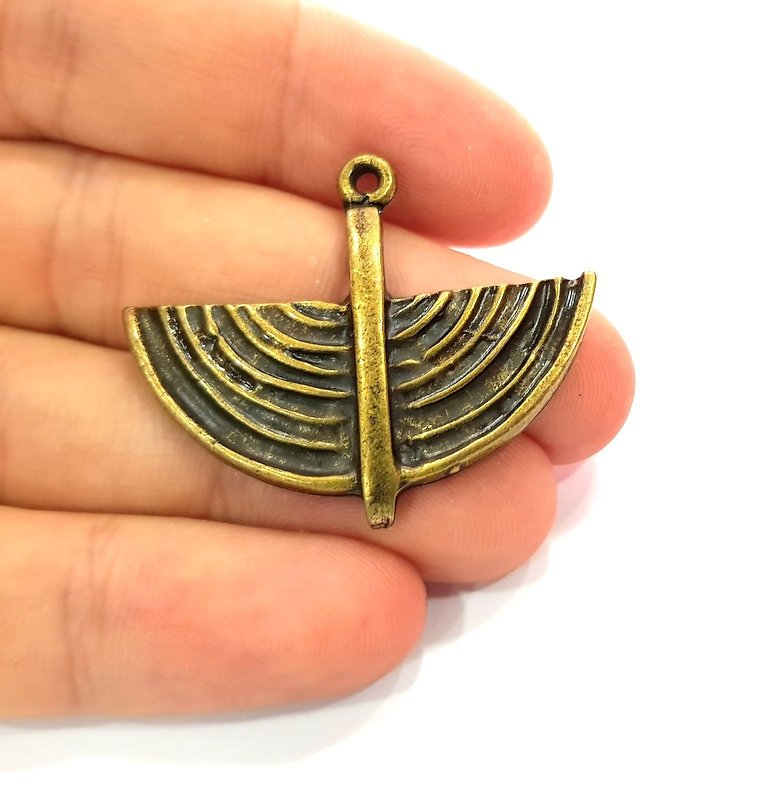 2  Antique Bronze Charm Antique Bronze Plated Metal  (40x33mm) G13853