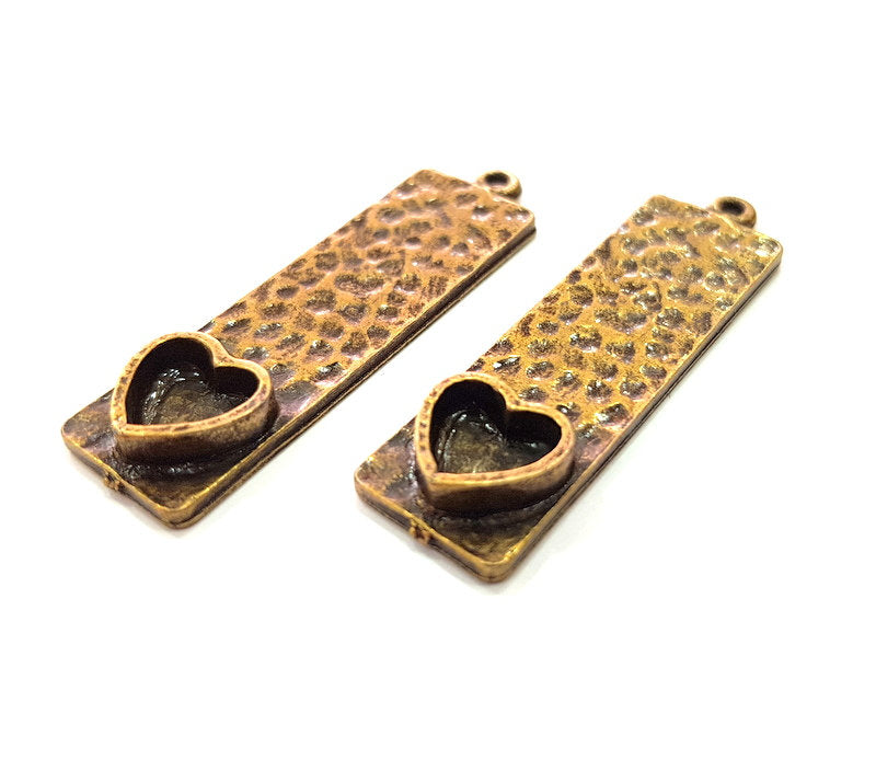 2 Antique Bronze Pendant Blank inlay Blank Mosaic Blank Resin Blank Bezel Base Setting Mountings Antique Bronze Plated(8mm blank) G13856