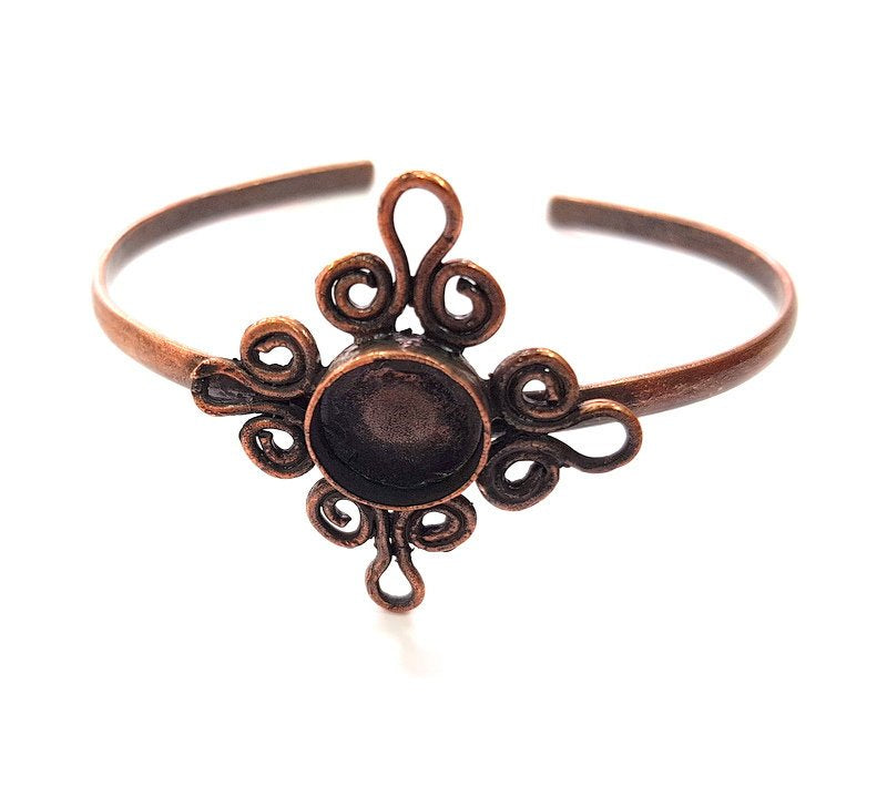 Copper Bracelet Blanks Bangle Blanks Cuff Blanks Adjustable Bracelet Blank Antique Copper Plated Brass (14mm Blanks ) G13862