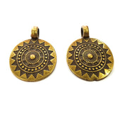 2 Antique Bronze Pendant Antique Bronze Plated Metal ( 28mm) G13866