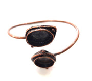 Copper Bracelet Blanks Bangle Blanks Cuff Blanks Adjustable Bracelet Blank Antique Copper Plated Brass (18x13mm and 16mm Blanks ) G13869