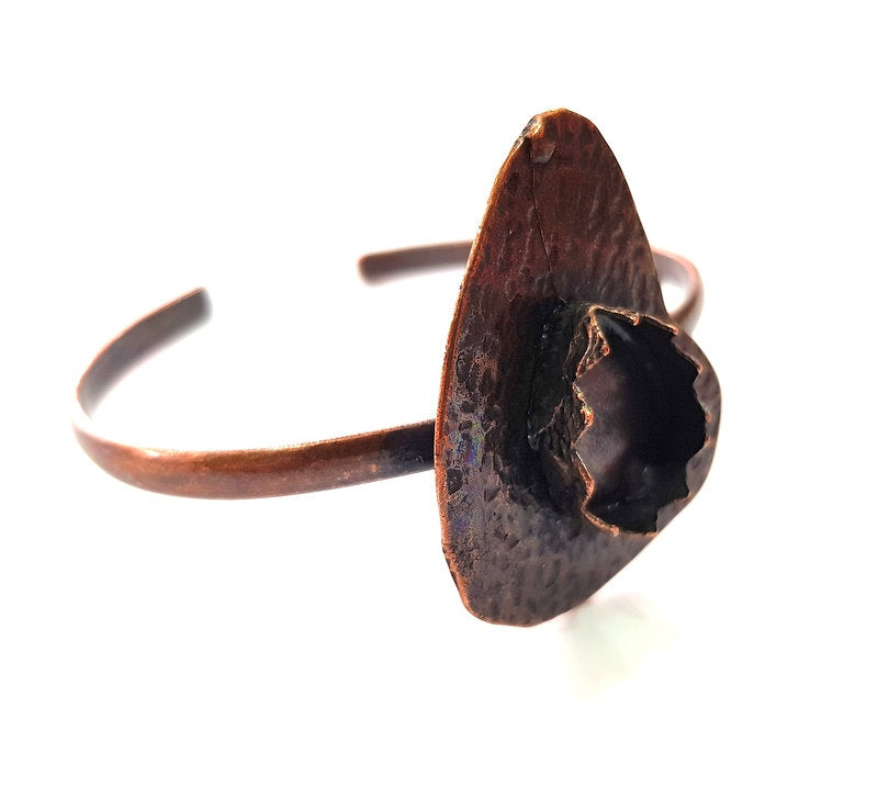 Copper Bracelet Blanks Bangle Blanks Cuff Blanks Adjustable Bracelet Blank Antique Copper Plated Brass (18x13mm Blanks ) G13870