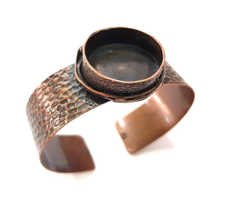 Copper Bracelet Blanks Bangle Blanks Cuff Blanks Adjustable Hammered Bracelet Blank Antique Copper Plated Brass (24mm ) G13871