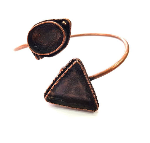 Copper Bracelet Blanks Bangle Blanks Cuff Blanks Adjustable Bracelet Blank Antique Copper Plated Brass (18x13mm and 24x21mm Blanks ) G13876