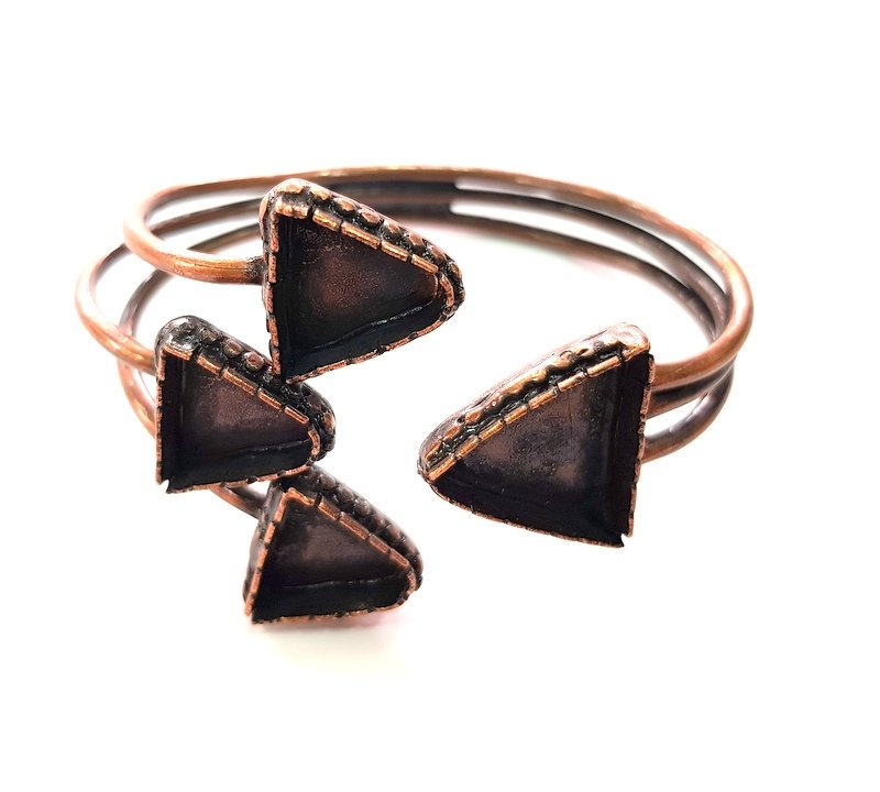 Copper Bracelet Blanks Bangle Blanks Cuff Blanks Adjustable Bracelet Blank Antique Copper Plated Brass (14x13mm and 18x16mm Blanks ) G13878