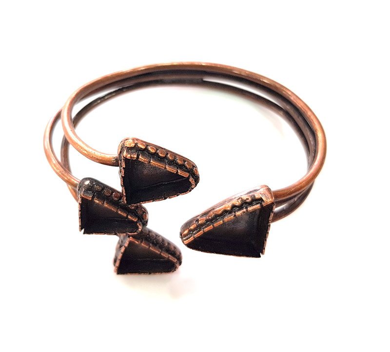 Copper Bracelet Blanks Bangle Blanks Cuff Blanks Adjustable Bracelet Blank Antique Copper Plated Brass (14x13mm and 18x16mm Blanks ) G13878
