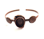 Copper Bracelet Blanks Bangle Blanks Cuff Blanks Adjustable Bracelet Blank Antique Copper Plated Brass (18x13mm Blanks ) G13887