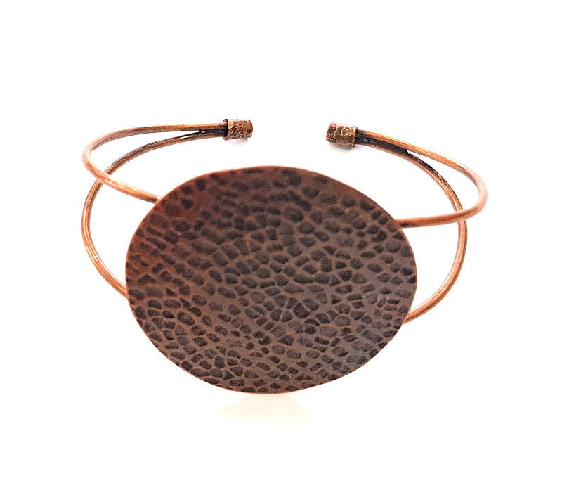 Copper Bracelet Blanks Bangle Blanks Cuff Blanks Adjustable Bracelet Blank Antique Copper Plated Brass (42mm Blanks ) G13890