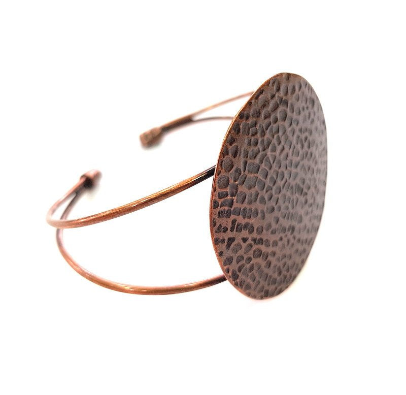 Copper Bracelet Blanks Bangle Blanks Cuff Blanks Adjustable Bracelet Blank Antique Copper Plated Brass (42mm Blanks ) G13890