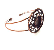 Copper Bracelet Blanks Bangle Blanks Cuff Blanks Adjustable Bracelet Blank Antique Copper Plated Brass (18x13mm Blanks ) G13891