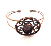Copper Bracelet Blanks Bangle Blanks Cuff Blanks Adjustable Bracelet Blank Antique Copper Plated Brass (18x13mm Blanks ) G13891