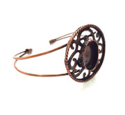 Copper Bracelet Blanks Bangle Blanks Cuff Blanks Adjustable Bracelet Blank Antique Copper Plated Brass (18x13mm Blanks ) G13891