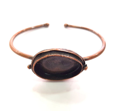 Copper Bracelet Blanks Bangle Blanks Cuff Blanks Adjustable Bracelet Blank Antique Copper Plated Brass (24x17mm Blanks ) G13896